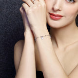 Micro Pave Zircon Evil Eye Bracelet 925 Silver