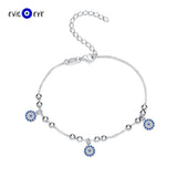 Micro Pave Zircon Evil Eye Bracelet 925 Silver