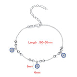 Micro Pave Zircon Evil Eye Bracelet 925 Silver