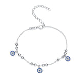 Micro Pave Zircon Evil Eye Bracelet 925 Silver