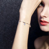 Micro Pave Zircon Evil Eye Bracelet 925 Silver