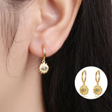 Micro Pave Zircon Evil Eye Drop Earrings 925 Sterling Silver Dangle Earrings