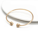 Micro Pave Eye Bangle Silver Copper Open Cuff Bracelet Women Girls