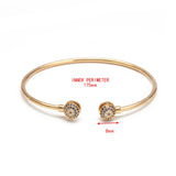 Micro Pave Eye Bangle Silver Copper Open Cuff Bracelet Women Girls