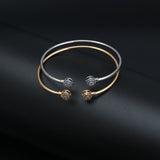 Micro Pave Eye Bangle Silver Copper Open Cuff Bracelet Women Girls