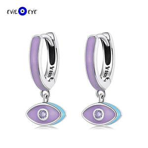 Evil Eye Drop Earrings S925 Small Pave Zircon Dangle Women Girls Jewelry