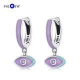Evil Eye Drop Earrings S925 Small Pave Zircon Dangle Women Girls Jewelry