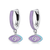 Evil Eye Drop Earrings S925 Small Pave Zircon Dangle Women Girls Jewelry