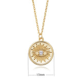 Sterling Silver Evil Eye Necklace Micro Pave Zircon Pendant