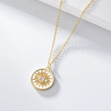 Sterling Silver Evil Eye Necklace Micro Pave Zircon Pendant
