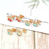 EVIL EYE Zircon Eye Stud Earrings Silver Small Jewelry for Women Girls