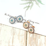 EVIL EYE Zircon Eye Stud Earrings Silver Small Jewelry for Women Girls
