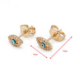 EVIL EYE Zircon Eye Stud Earrings Silver Small Jewelry for Women Girls