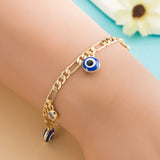 Evil Eye Heart Round Charm Bracelet for Women