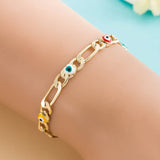 Evil Eye Heart Round Charm Bracelet for Women