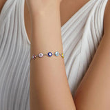 925 Silver Evil Eye Charm Bracelet for Women