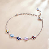 925 Silver Evil Eye Charm Bracelet for Women