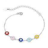 925 Silver Evil Eye Charm Bracelet for Women