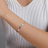 925 Silver Evil Eye Charm Bracelet for Women