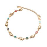 Evil Eye Elephant Charm Bracelet Adjustable Jewelry BD360