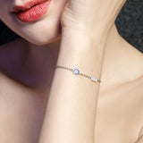 925 Silver Evil Eye Charm Bracelet Adjustable Women Girls Fine Jewelry