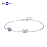 925 Silver Evil Eye Charm Bracelet Adjustable Women Girls Fine Jewelry