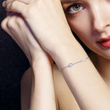 925 Silver Evil Eye Charm Bracelet Adjustable Women Girls Fine Jewelry