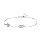 925 Silver Evil Eye Charm Bracelet Adjustable Women Girls Fine Jewelry