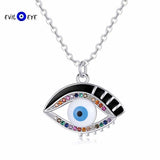 Colorful Zircon Evil Eye Pendant Necklace