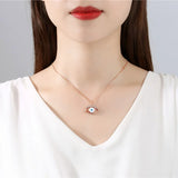 Rainbow Zircon Pendant Necklace Evil Eye Necklace for Women Girls
