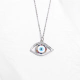 Rainbow Zircon Pendant Necklace Evil Eye Necklace for Women Girls
