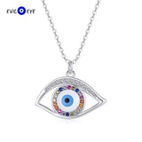 Rainbow Zircon Pendant Necklace Evil Eye Necklace for Women Girls