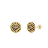 Zircon Evil Eye Stud Earrings S925 Silver Small Round Earrings