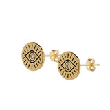 Zircon Evil Eye Stud Earrings S925 Silver Small Round Earrings