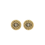 Zircon Evil Eye Stud Earrings S925 Silver Small Round Earrings