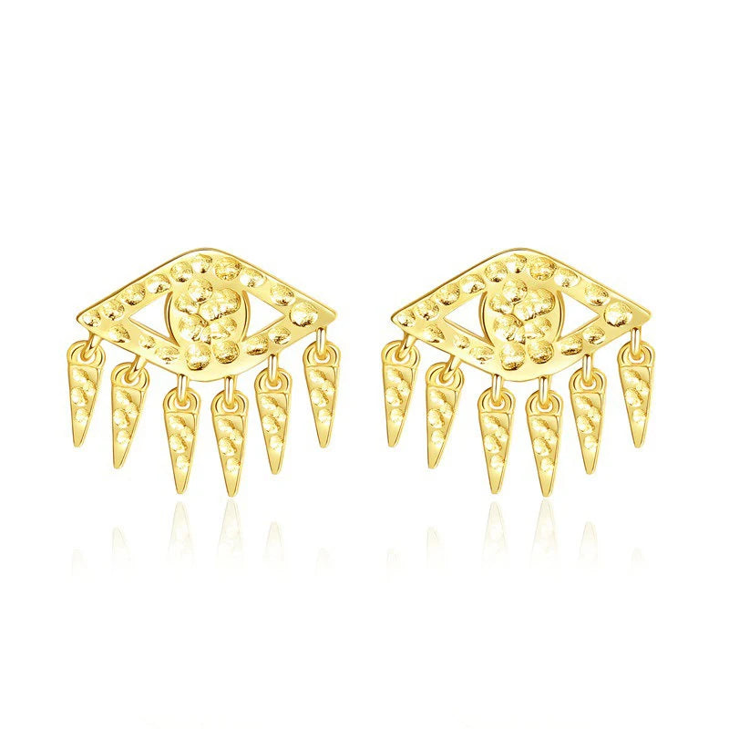 925 Silver Evil Eye Tassel Drop Earrings for Women Girls ES101