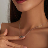 S925 Evil Eye Pendant Necklace with Zircon 925 Sterling Silver