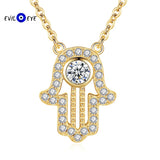 S925 Fatima Hand Necklace Evil Eye Pendant Necklace ES110
