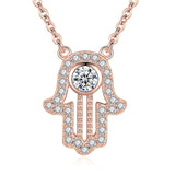 S925 Fatima Hand Necklace Evil Eye Pendant Necklace ES110