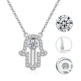 S925 Fatima Hand Necklace Evil Eye Pendant Necklace ES110