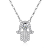 S925 Fatima Hand Necklace Evil Eye Pendant Necklace ES110