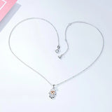S925 Hamsa Hand Heart Pendant Necklace for Women Girls