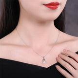 S925 Hamsa Hand Heart Pendant Necklace for Women Girls