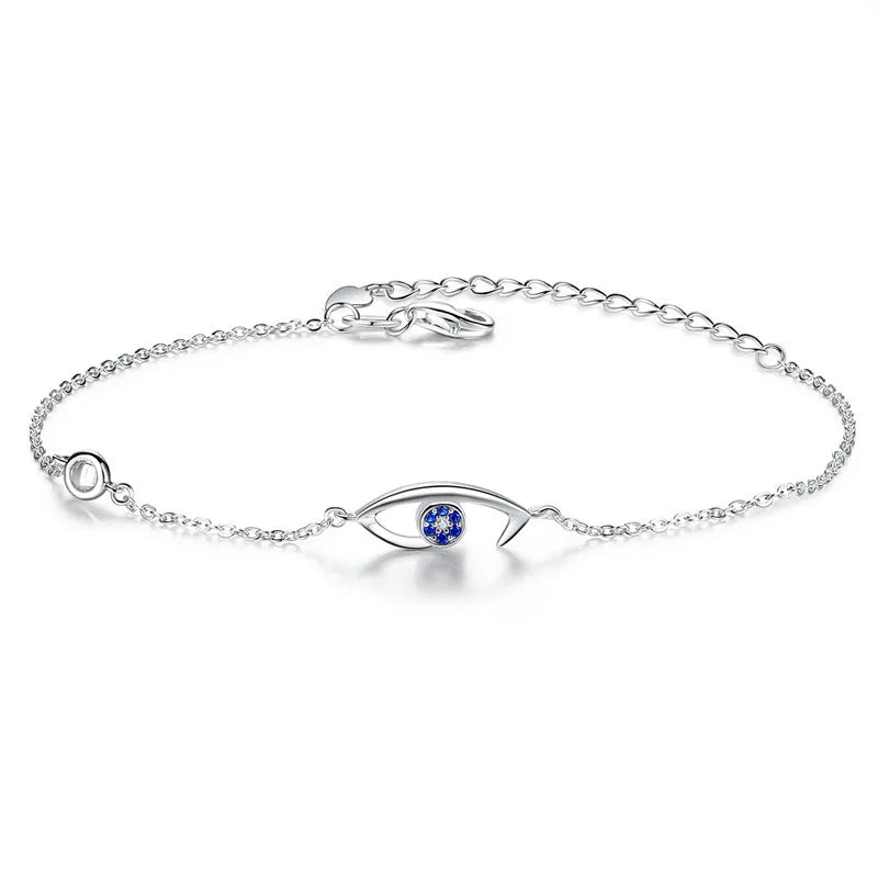 925 Sterling Silver Zircon Evil Eye Bracelet for Women