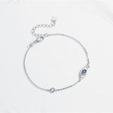 925 Sterling Silver Zircon Evil Eye Bracelet for Women