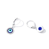 S925 Sterling Silver Evil Eye Dangle Earrings