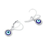 S925 Sterling Silver Evil Eye Dangle Earrings