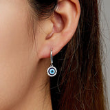 S925 Sterling Silver Evil Eye Dangle Earrings