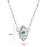 Sterling Silver Green Zircon Evil Eye Necklace