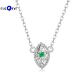 Sterling Silver Green Zircon Evil Eye Necklace